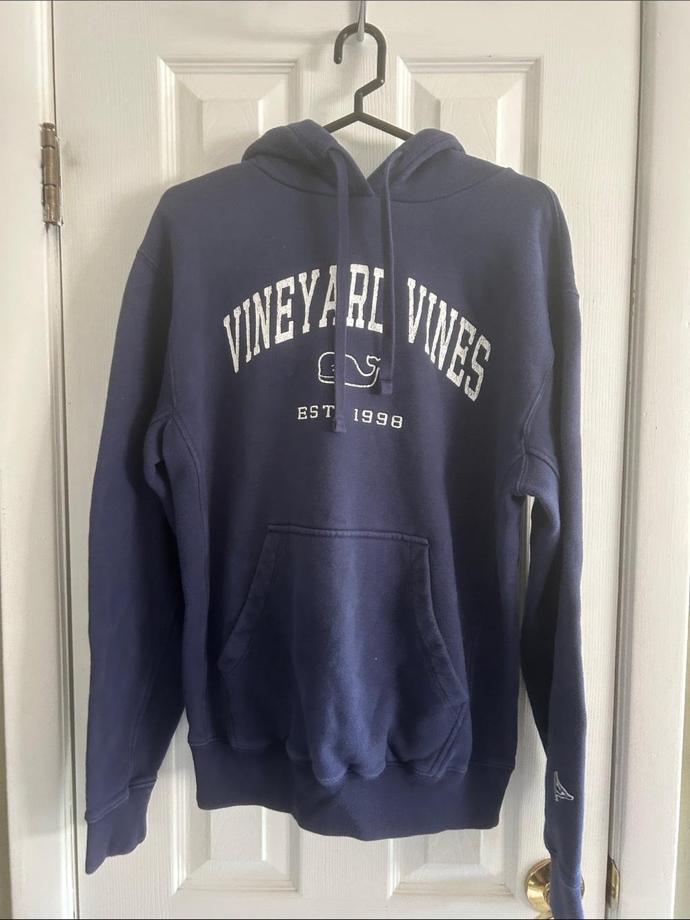 VINEYARD VINES NAVY GRAPHIC PULLOVER HOODIE SIZE XS
